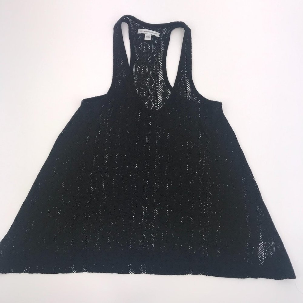 AMERICAN EAGLE BLACE LACE TANK TOP‎